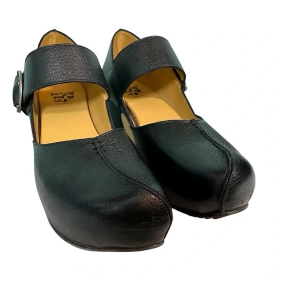 John Fluevog Black Leather Mary Jane Heels - Picture 5 of 13